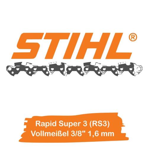 STIHL Sägekette 3/8" 1,6 mm 56 TG 37 cm Vollmeißel, Rapid Super (RS)