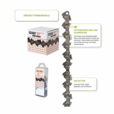 Sägekette 3/8" 1,1 mm 56 TG 40 cm für DOLMAR, Makita, Partner mit Metallbox