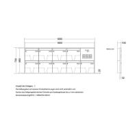 LEABOX 9er Unterputzbriefkasten mit Sprechfeld in DB703 Dupont/Axalta